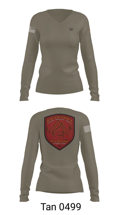 Mid-Columbia Strike Team 42848271 Women's Long Sleeve V-neck Shirt - 41