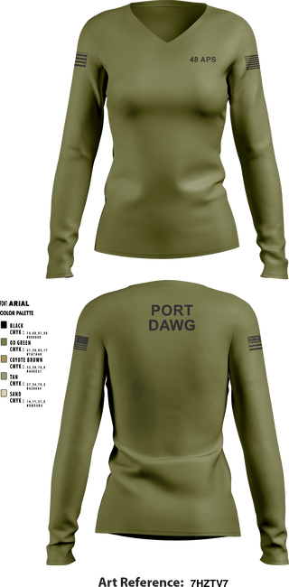 Women's Long Sleeve Vneck Shirt, , Air Force, Teamtime, Team time, sublimation, custom sports apparel, team uniforms, spirit wear, spiritwear, sports uniforms, custom shirts, team store, custom team store, fundraiser sports, apparel fundraiser