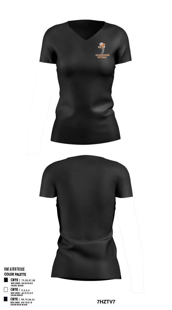 Women's Short Sleeve Vneck Shirt, Elizabethton High School Softball, Softball, Teamtime, Team time, sublimation, custom sports apparel, team uniforms, spirit wear, spiritwear, sports uniforms, custom shirts, team store, custom team store, fundraiser sports, apparel fundraiser