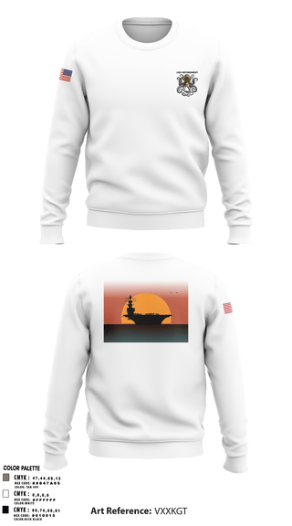 Crew Neck Sweatshirt, USS Retirement, Navy, Teamtime, Team time, sublimation, custom sports apparel, team uniforms, spirit wear, spiritwear, sports uniforms, custom shirts, team store, custom team store, fundraiser sports, apparel fundraiser