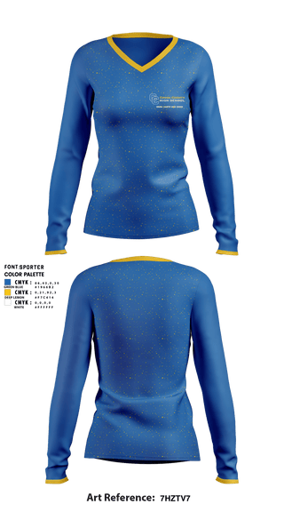Women's Long Sleeve Vneck Shirt, Crook County High School Cheer, Cheer, Teamtime, Team time, sublimation, custom sports apparel, team uniforms, spirit wear, spiritwear, sports uniforms, custom shirts, team store, custom team store, fundraiser sports, apparel fundraiser