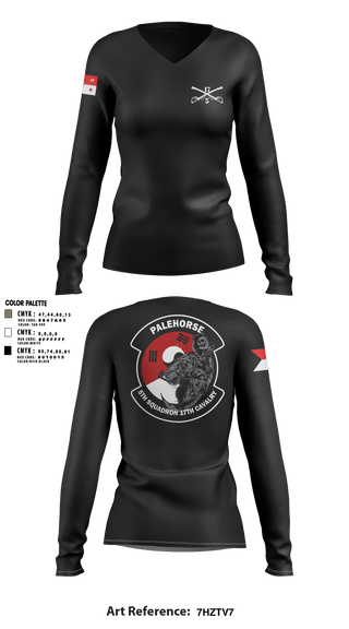 Women's Long Sleeve Vneck Shirt, B TRP 5-17 ACS, Army, Teamtime, Team time, sublimation, custom sports apparel, team uniforms, spirit wear, spiritwear, sports uniforms, custom shirts, team store, custom team store, fundraiser sports, apparel fundraiser