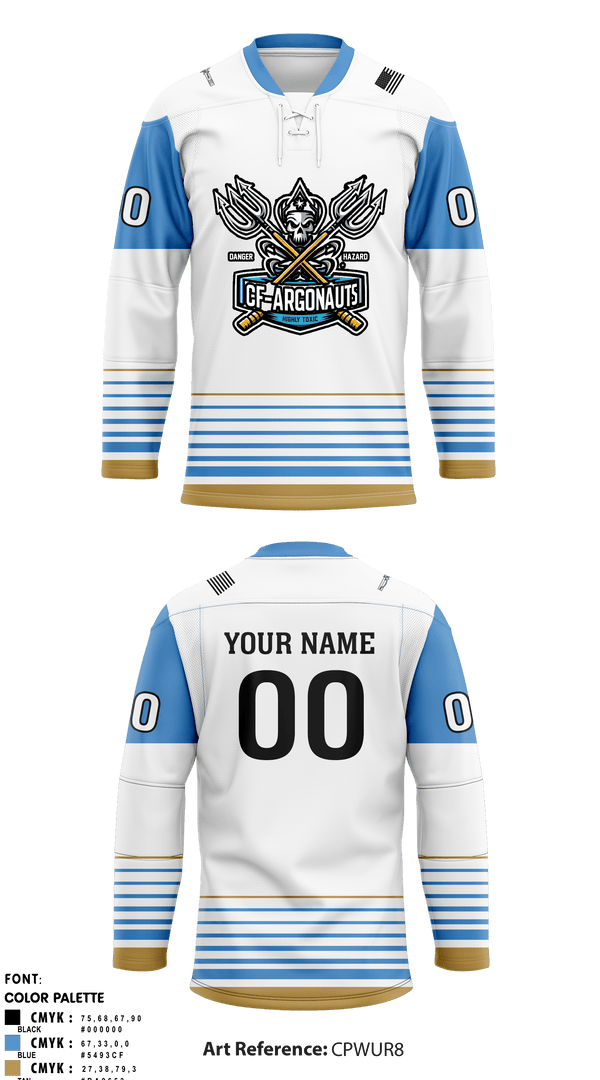 Hockey Jersey, CF-ARGONAUTS, Ice Hockey, Teamtime, Team time, sublimation, custom sports apparel, team uniforms, spirit wear, spiritwear, sports uniforms, custom shirts, team store, custom team store, fundraiser sports, apparel fundraiser
