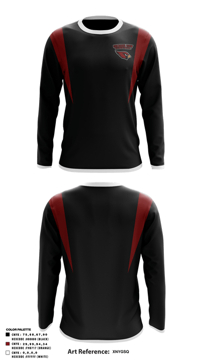 Orchard View High School Basketball 82662103 Long Sleeve Performance Shirt - 1