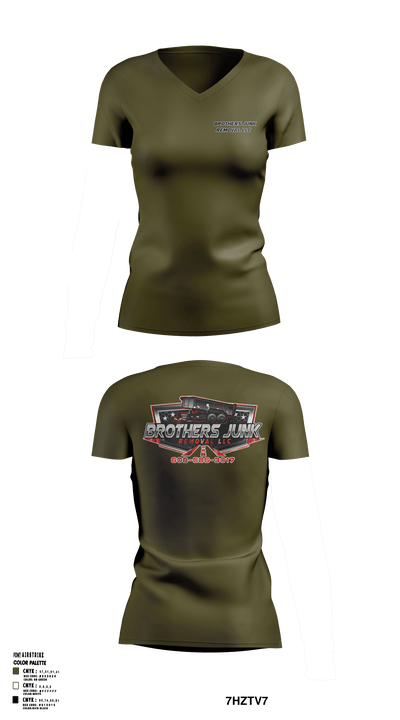 Brothers Junk Removal LLCBrothers Junk Removal LLC 92476770 Women's Short Sleeve V-neck Shirt - 2