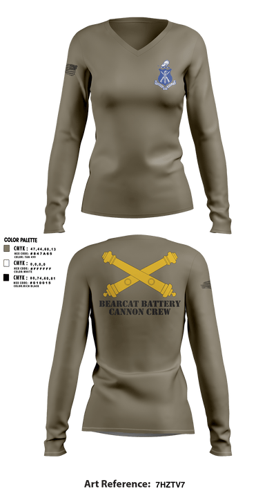 Pershing Rifles 10051987 Women's Long Sleeve V-neck Shirt - 1
