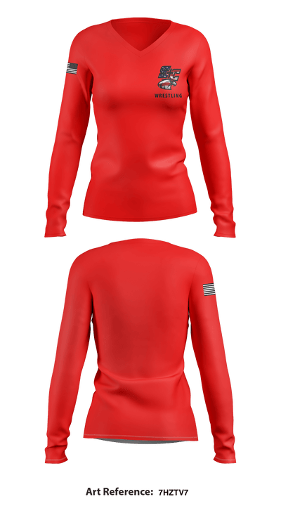 Santiam Christian School Wrestling 60304138 Women's Long Sleeve V-neck Shirt - 10