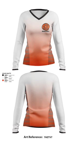 Women's Long Sleeve Vneck Shirt, Wilmington High School Basketball, Women's Basketball, Teamtime, Team time, sublimation, custom sports apparel, team uniforms, spirit wear, spiritwear, sports uniforms, custom shirts, team store, custom team store, fundraiser sports, apparel fundraiser