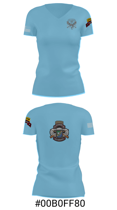 75th RGT 3rd BN Co C Alpha 88655986 Women's Short Sleeve V-neck Shirt - 13