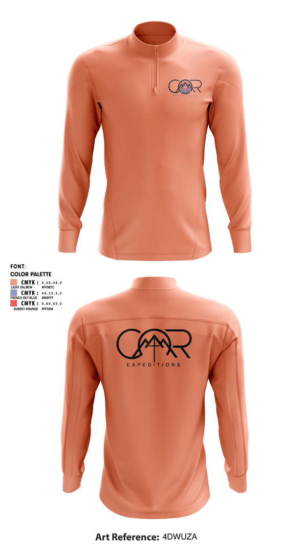 Quarter Zip Jacket, COR ExpeditionsCOR Expeditions, , Teamtime, Team time, sublimation, custom sports apparel, team uniforms, spirit wear, spiritwear, sports uniforms, custom shirts, team store, custom team store, fundraiser sports, apparel fundraiser