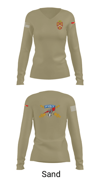 Women's Long Sleeve Vneck Shirt, , Army, Teamtime, Team time, sublimation, custom sports apparel, team uniforms, spirit wear, spiritwear, sports uniforms, custom shirts, team store, custom team store, fundraiser sports, apparel fundraiser