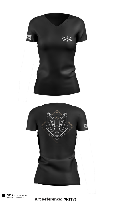 Alpha Company, 5th GSB 40097456 Women's Short Sleeve V-neck Shirt - 2