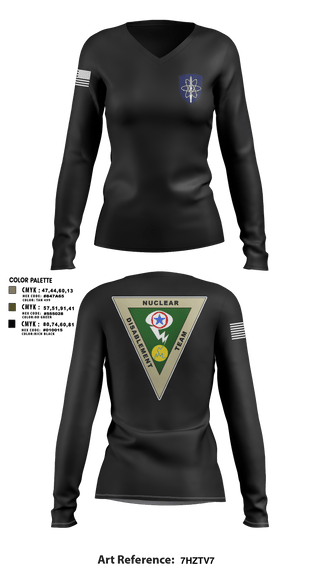 Women's Long Sleeve Vneck Shirt, , Army, Teamtime, Team time, sublimation, custom sports apparel, team uniforms, spirit wear, spiritwear, sports uniforms, custom shirts, team store, custom team store, fundraiser sports, apparel fundraiser