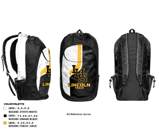 Gear Bag, Lincoln High School Track, Track & Field, Teamtime, Team time, sublimation, custom sports apparel, team uniforms, spirit wear, spiritwear, sports uniforms, custom shirts, team store, custom team store, fundraiser sports, apparel fundraiser
