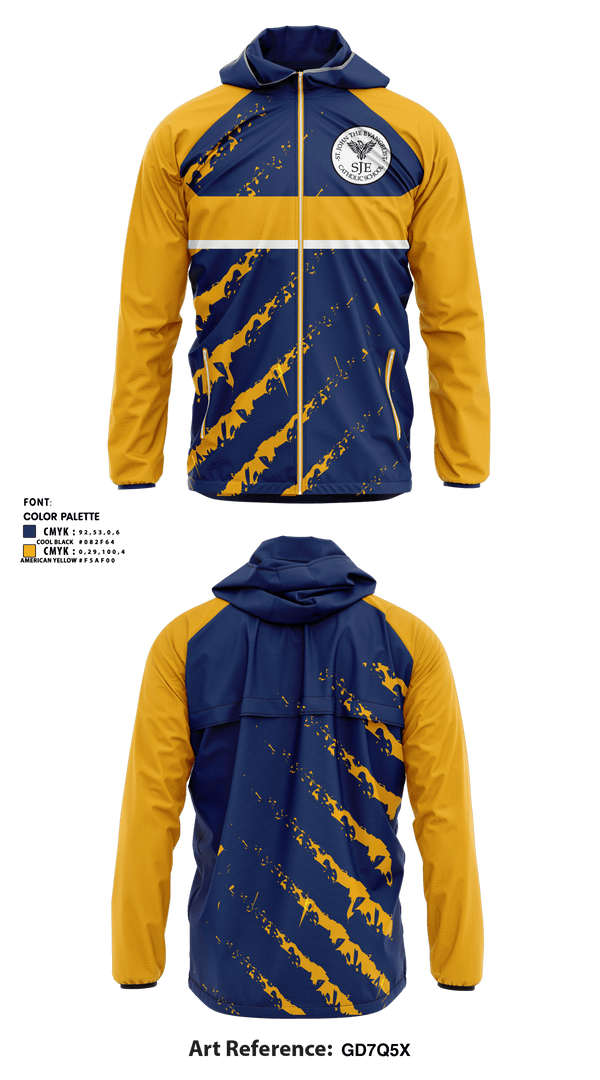 Windbreaker, St John The Evangelist School, Spirit Store, Teamtime, Team time, sublimation, custom sports apparel, team uniforms, spirit wear, spiritwear, sports uniforms, custom shirts, team store, custom team store, fundraiser sports, apparel fundraiser