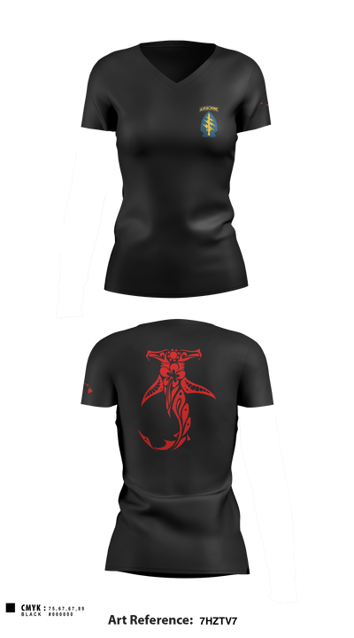 112th SIGDET 5424281 Women's Short Sleeve V-neck Shirt - 1