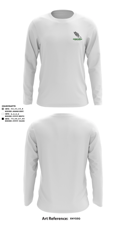 Concord High School Track 53059740 Long Sleeve Performance Shirt - 8