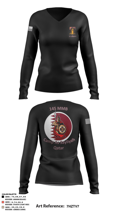 145 MMB 14990941 Women's Long Sleeve V-neck Shirt - 4