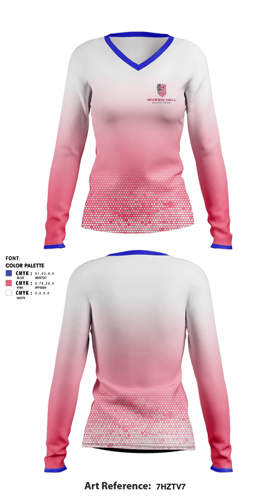 Give’em Hell Outfitters 6404809 Women's Long Sleeve V-neck Shirt - 1