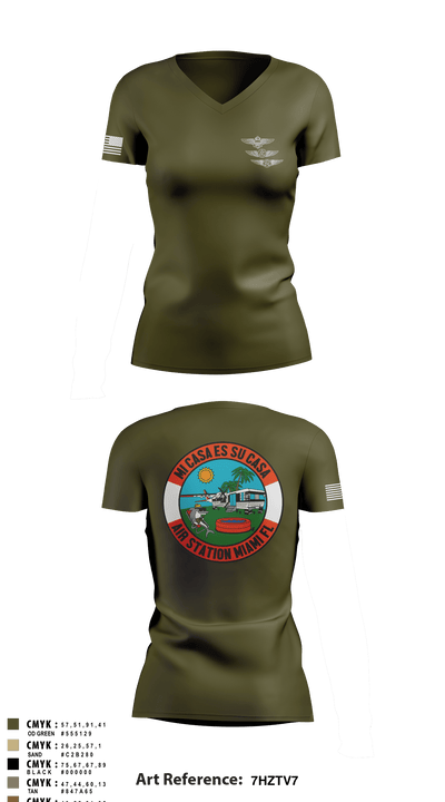 Air station Miami 80426238 Women's Short Sleeve V-neck Shirt - 2