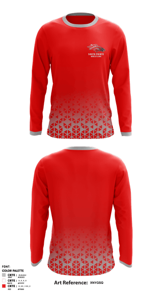 Long Sleeve Rash Guard Shirt, South Pointe High School Wrestling, Wrestling, Teamtime, Team time, sublimation, custom sports apparel, team uniforms, spirit wear, spiritwear, sports uniforms, custom shirts, team store, custom team store, fundraiser sports, apparel fundraiser