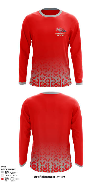 South Pointe High School Wrestling 6069587 Long Sleeve Rash Guard Shirt - 1