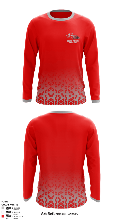 Long Sleeve Rash Guard Shirt, South Pointe High School Wrestling, Wrestling, Teamtime, Team time, sublimation, custom sports apparel, team uniforms, spirit wear, spiritwear, sports uniforms, custom shirts, team store, custom team store, fundraiser sports, apparel fundraiser