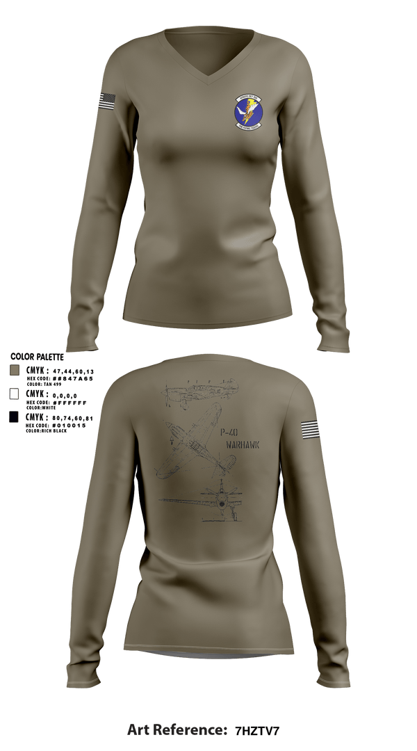 Women's Long Sleeve Vneck Shirt, Detachment 355, Air Force, Teamtime, Team time, sublimation, custom sports apparel, team uniforms, spirit wear, spiritwear, sports uniforms, custom shirts, team store, custom team store, fundraiser sports, apparel fundraiser