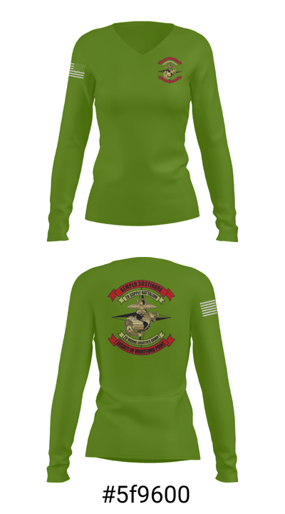 2nd Supply Battalion 27685177 Women's Long Sleeve V-neck Shirt - 36