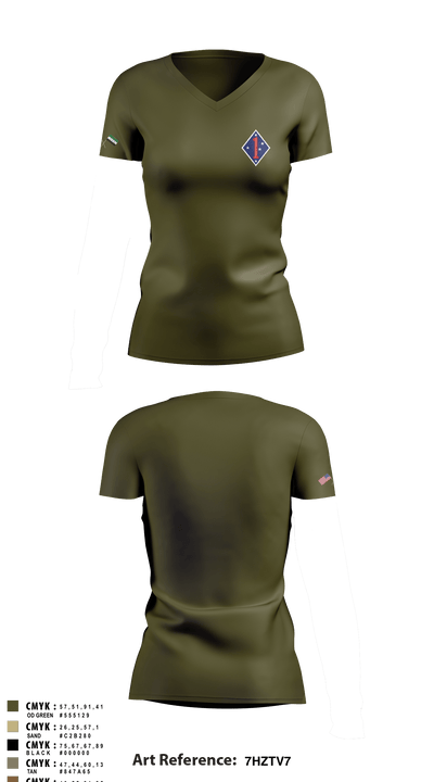 1 marine division fwd 62335436 Women's Short Sleeve V-neck Shirt - 3