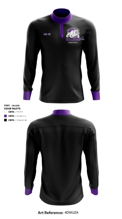 Pasco High School Basketball 33994988 Quarter Zip Jacket - 3