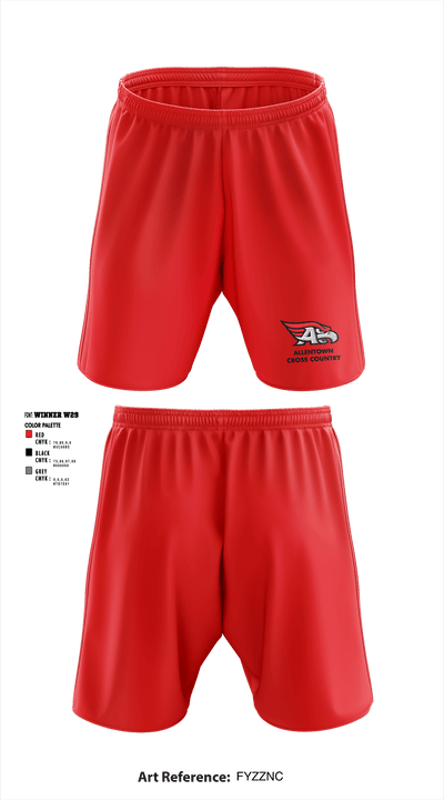 Allentown High School Cross Country 36691106 Athletic Shorts With Pockets - 6
