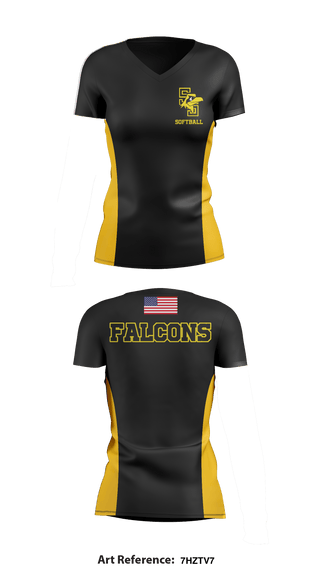 Women's Short Sleeve Vneck Shirt, Falcons, Softball, Teamtime, Team time, sublimation, custom sports apparel, team uniforms, spirit wear, spiritwear, sports uniforms, custom shirts, team store, custom team store, fundraiser sports, apparel fundraiser