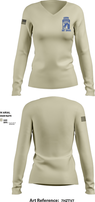 Women's Long Sleeve Vneck Shirt, , Army, Teamtime, Team time, sublimation, custom sports apparel, team uniforms, spirit wear, spiritwear, sports uniforms, custom shirts, team store, custom team store, fundraiser sports, apparel fundraiser