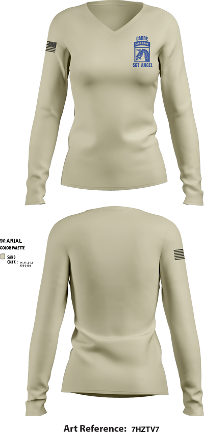 XVIII AIRBORNE CORPS 70736861 Women's Long Sleeve V-neck Shirt - 1
