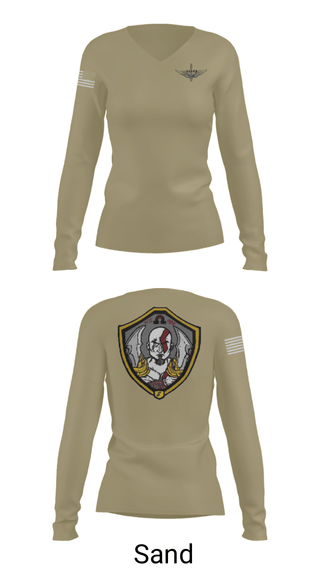 Women's Long Sleeve Vneck Shirt, , Army, Teamtime, Team time, sublimation, custom sports apparel, team uniforms, spirit wear, spiritwear, sports uniforms, custom shirts, team store, custom team store, fundraiser sports, apparel fundraiser