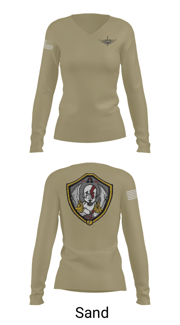 Women's Long Sleeve Vneck Shirt, , Army, Teamtime, Team time, sublimation, custom sports apparel, team uniforms, spirit wear, spiritwear, sports uniforms, custom shirts, team store, custom team store, fundraiser sports, apparel fundraiser