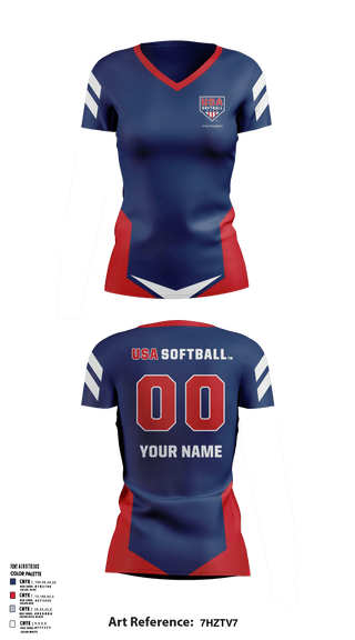 Women's Short Sleeve Vneck Shirt, USA Softball of NH, Softball, Teamtime, Team time, sublimation, custom sports apparel, team uniforms, spirit wear, spiritwear, sports uniforms, custom shirts, team store, custom team store, fundraiser sports, apparel fundraiser