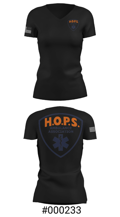 HOPS EMS 88989109 Women's Short Sleeve V-neck Shirt - 19