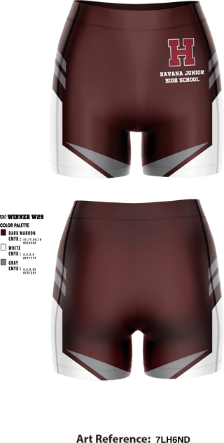 Women's Compression Shorts, Havana Junior High School, Spirit Store, Teamtime, Team time, sublimation, custom sports apparel, team uniforms, spirit wear, spiritwear, sports uniforms, custom shirts, team store, custom team store, fundraiser sports, apparel fundraiser
