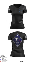 BLT 2d Battalion, 1st Marines, Weapons Co, CAAT Blue 79953351 Women's Short Sleeve V-neck Shirt - 4