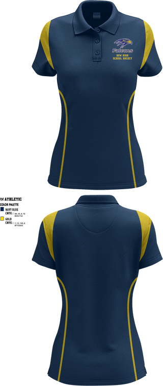 Women's Short Sleeve Performance Polo, Bow High School Hockey, Ice Hockey, Teamtime, Team time, sublimation, custom sports apparel, team uniforms, spirit wear, spiritwear, sports uniforms, custom shirts, team store, custom team store, fundraiser sports, apparel fundraiser