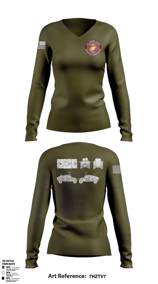 Women's Long Sleeve Vneck Shirt, , Marines, Teamtime, Team time, sublimation, custom sports apparel, team uniforms, spirit wear, spiritwear, sports uniforms, custom shirts, team store, custom team store, fundraiser sports, apparel fundraiser