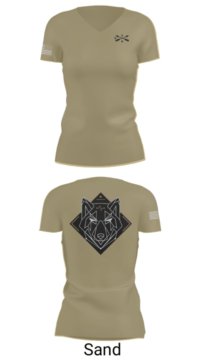 Alpha Company, 5th GSB 40097456 Women's Short Sleeve V-neck Shirt - 44