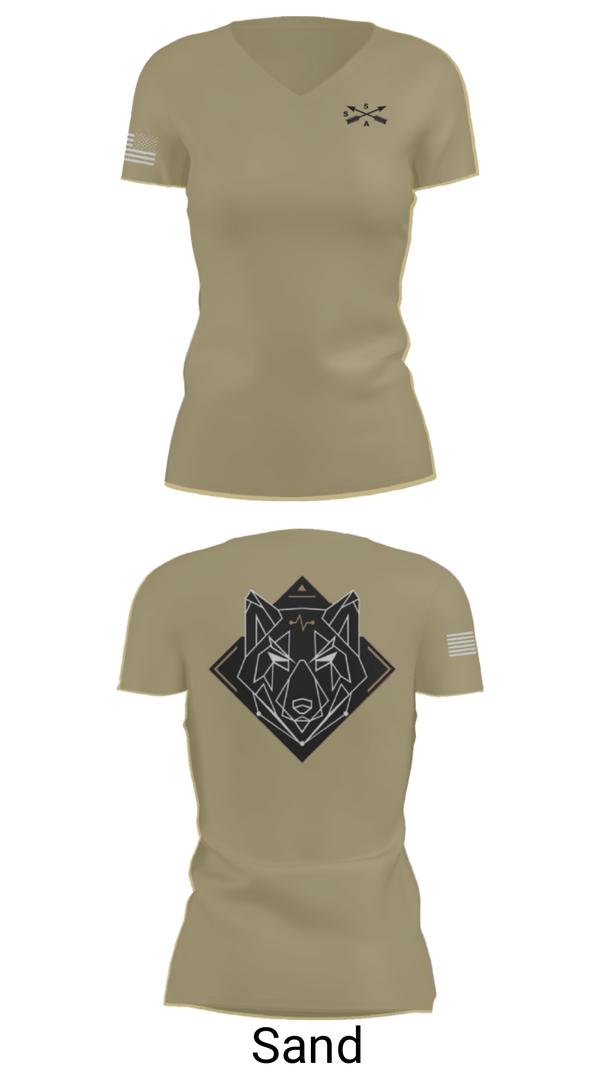 Women's Short Sleeve Vneck Shirt, , Army, Teamtime, Team time, sublimation, custom sports apparel, team uniforms, spirit wear, spiritwear, sports uniforms, custom shirts, team store, custom team store, fundraiser sports, apparel fundraiser