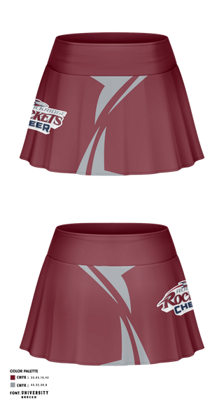 Skort, Rockridge High School Cheer, School Spirit Store, Teamtime, Team time, sublimation, custom sports apparel, team uniforms, spirit wear, spiritwear, sports uniforms, custom shirts, team store, custom team store, fundraiser sports, apparel fundraiser