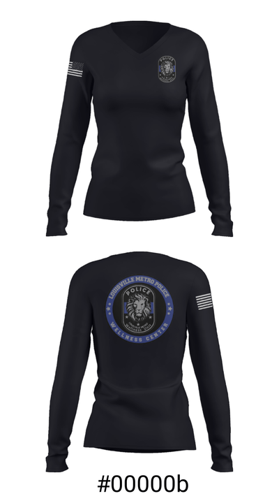 LMPD WELLNESS UNIT 57216807 Women's Long Sleeve V-neck Shirt - 7