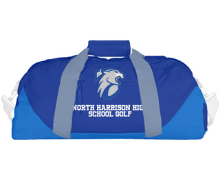 Duffle Bag, North Harrison High School Golf, Golf, Teamtime, Team time, sublimation, custom sports apparel, team uniforms, spirit wear, spiritwear, sports uniforms, custom shirts, team store, custom team store, fundraiser sports, apparel fundraiser