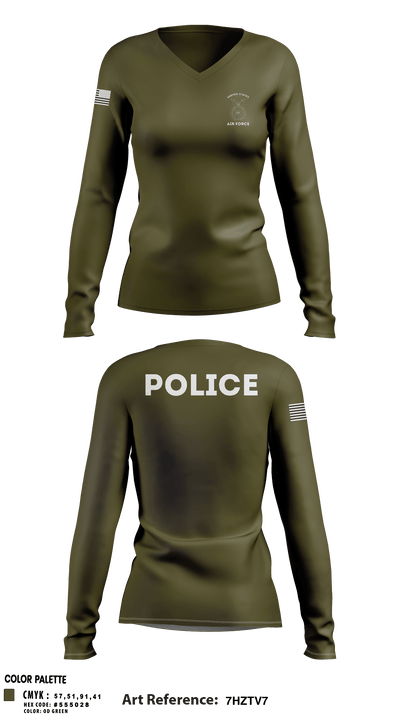 Sfs 32796095 Women's Long Sleeve V-neck Shirt - 21