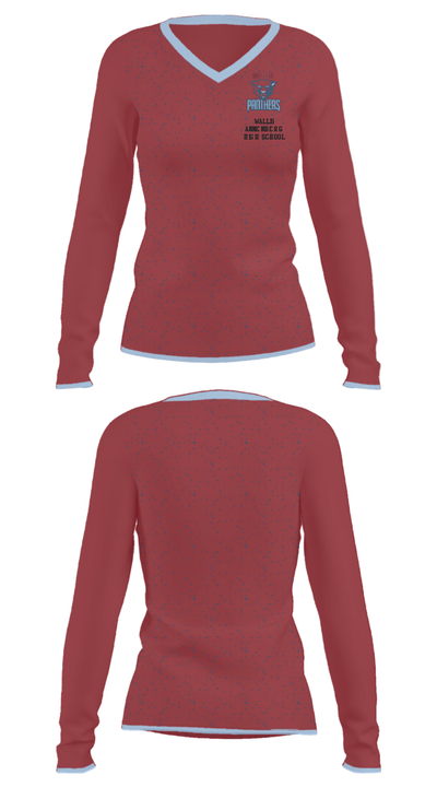 Wallis Annenberg High School 97322913 Women's Long Sleeve V-neck Shirt - 23